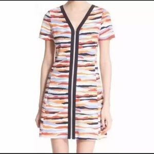 Multicolor Striped V-Neck Dress